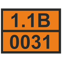 Табличка опасный груз 1.1B-0031 Бомбы пиротехнические