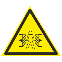 Знак безопасности Внимание. Опасность зажима (W23)